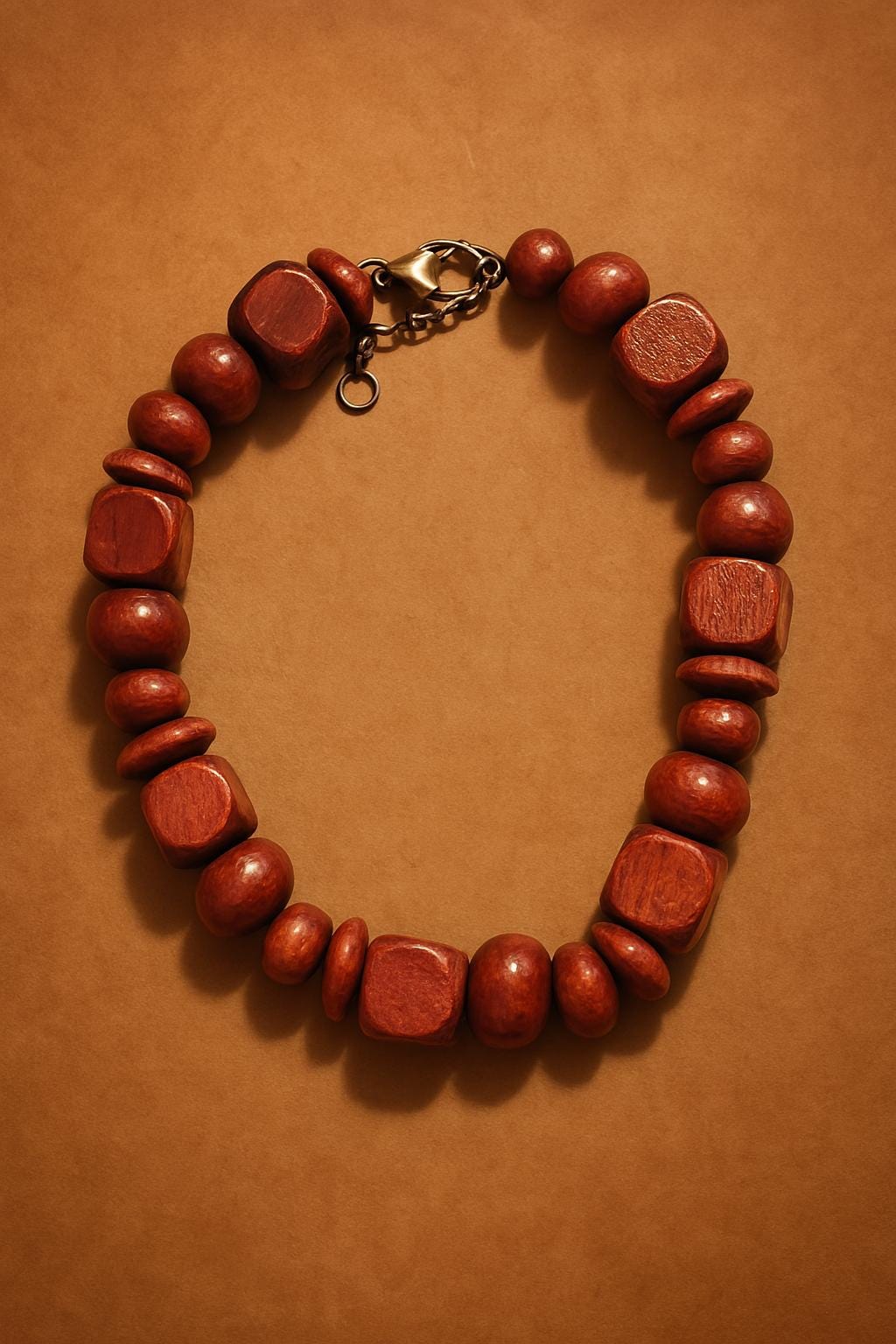 Handmade Wooden Beaded Bracelet β Boho Natural Jewelry, Earthy Tones, BoutiqueByCheryl Gift for Him or Her, Adjustable Wristwear