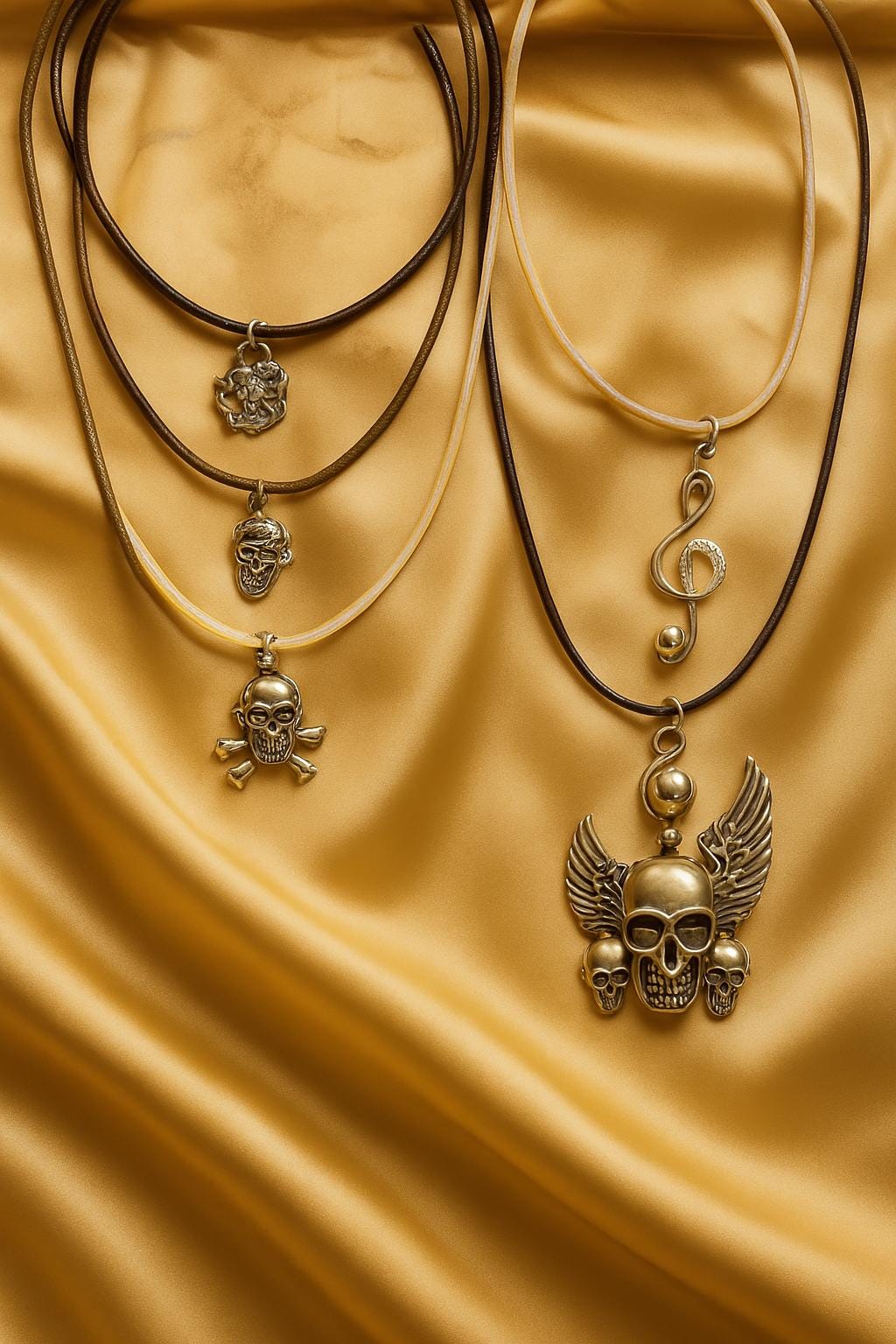 Rebel Spirit Leather Necklace ā Silver Skull Pendant, Gothic Punk Jewelry, BoutiqueByCheryl Handmade Gift for Him or Her