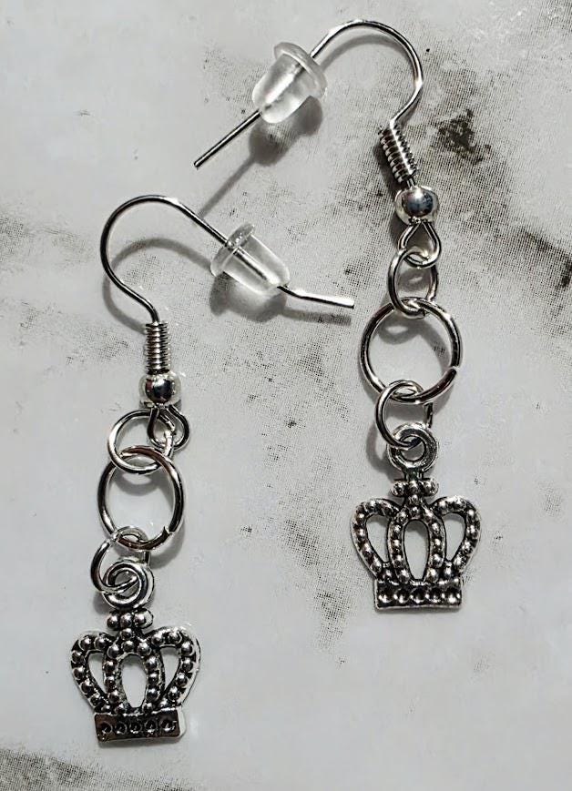 Elegant Crown Earrings ā Sterling Silver Royal Jewelry, Dainty Gift for Her, BoutiqueByCheryl