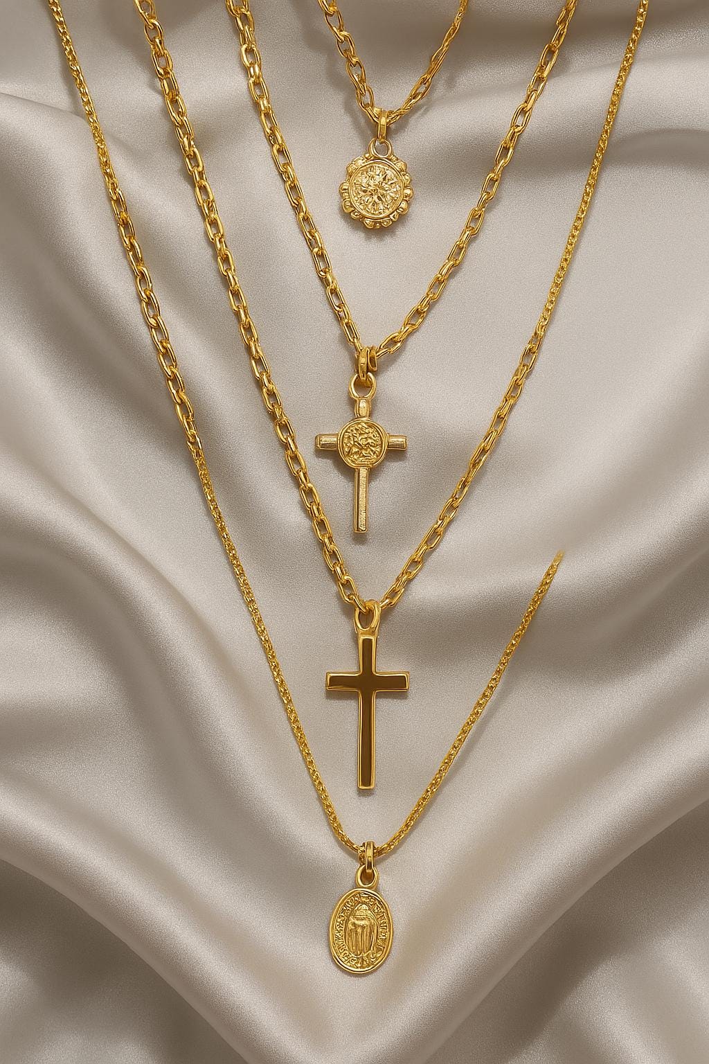 Elegant Religious Gold Necklaces with Rose Gold Pendants β Faith-Inspired Jewelry, Boho Chic Gift for Her, BoutiqueByCheryl