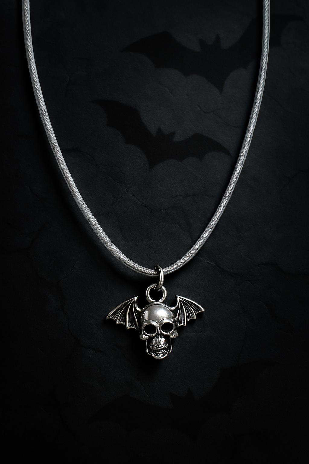Mystic Night Leather Necklace ā Silver Bat Pendant, Gothic Moonlight Jewelry, BoutiqueByCheryl Handmade Gift for Him or Her