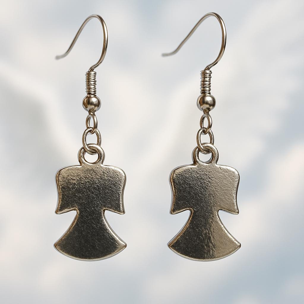 Celestial Secrets Silver Earrings โ Angel, Lock & Key, Spiderweb Charms, Gothic Boho Jewelry, BoutiqueByCheryl Handmade Gift for Her