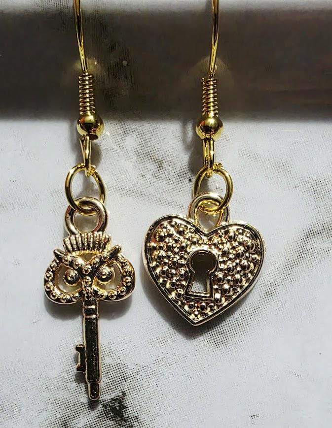 Elegant Lock & Key Earrings – Sterling Silver Symbolic Jewelry, Romantic Gift for Her, BoutiqueByCheryl