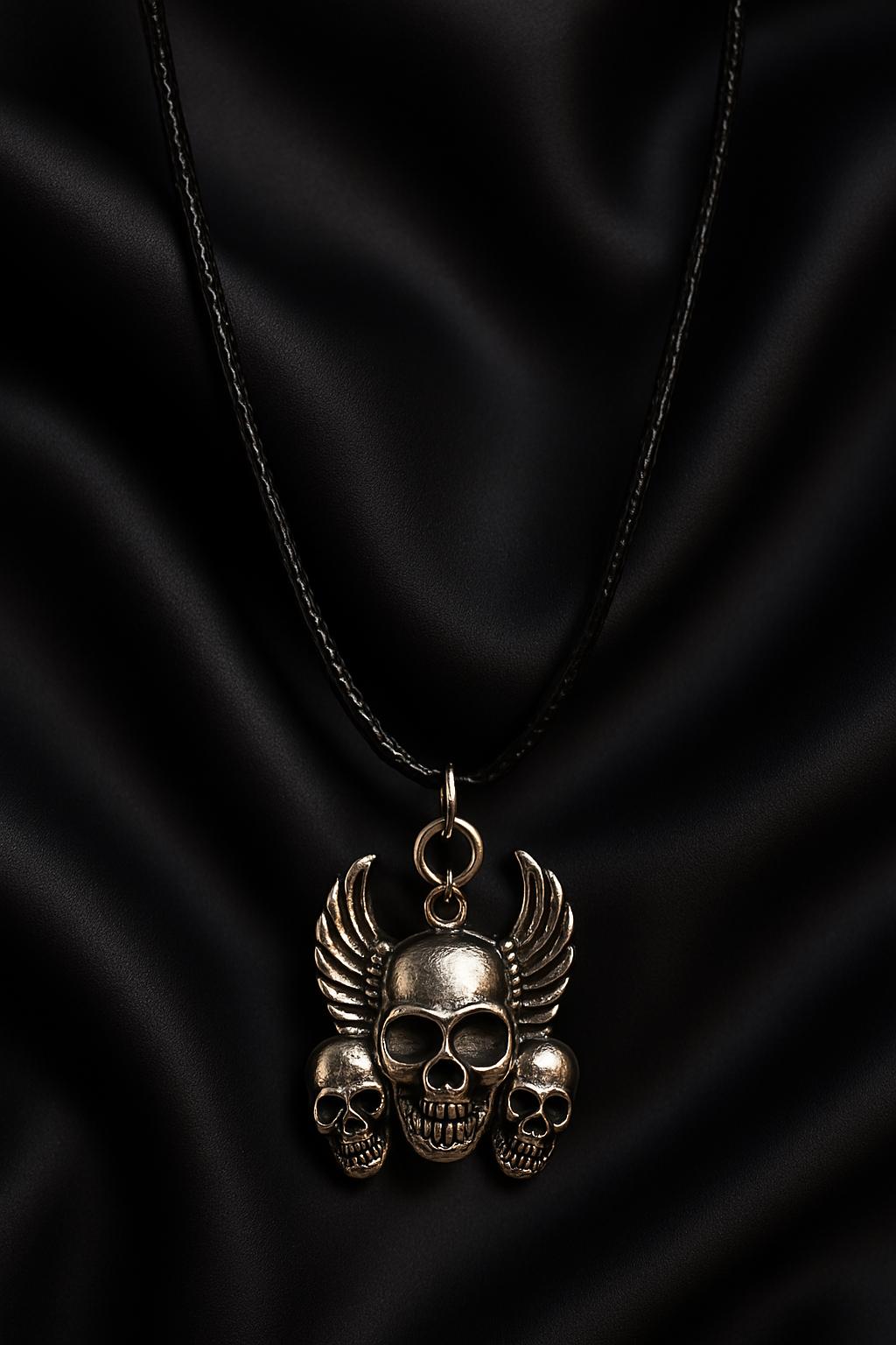 Rebel Spirit Leather Necklace – Silver Skull Pendant, Gothic Punk Jewelry, BoutiqueByCheryl Handmade Gift for Him or Her