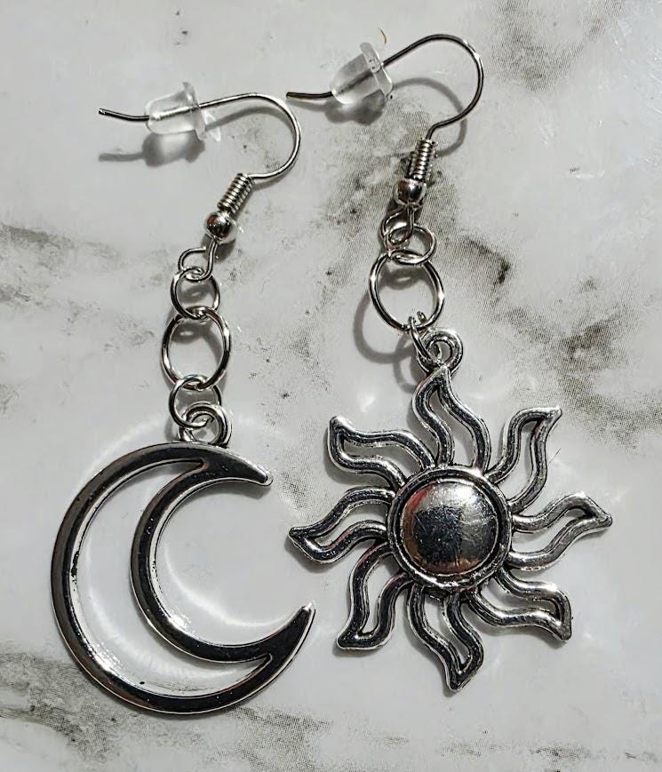 Elegant Sun & Moon Stainless Steel Earrings – Celestial Balance Jewelry, Hypoallergenic Gift for Her, BoutiqueByCheryl