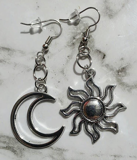 Elegant Sun & Moon Stainless Steel Earrings – Celestial Balance Jewelry, Hypoallergenic Gift for Her, BoutiqueByCheryl