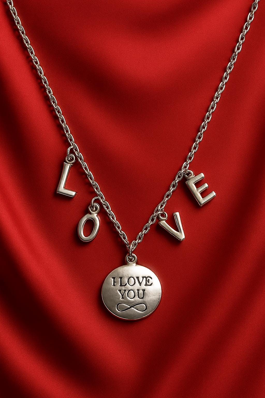 Elegant Stainless Steel Chain with Silver Love Pendant – Minimalist Romantic Jewelry, Durable Gift for Her, BoutiqueByCheryl