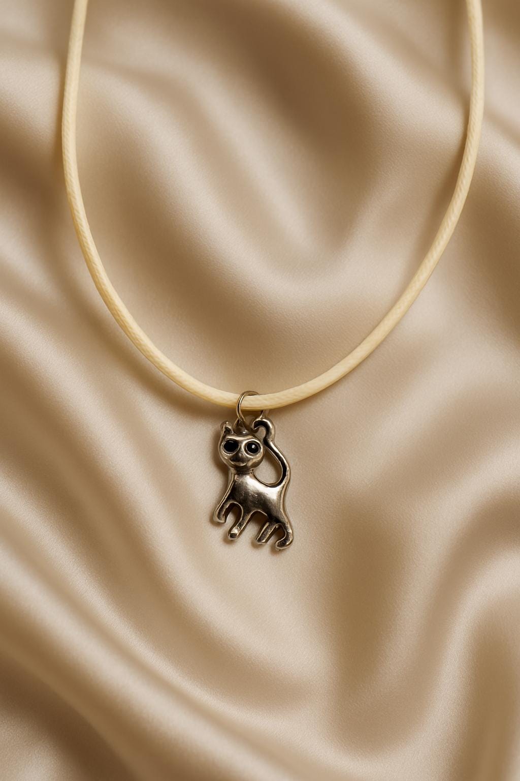 Whiskered Charm Leather Necklace – Silver Cat Pendant, Handmade Feline Jewelry, BoutiqueByCheryl Gift for Cat Lovers