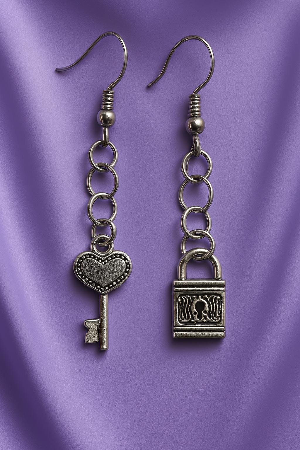 Elegant Lock & Key Earrings – Sterling Silver Symbolic Jewelry, Romantic Gift for Her, BoutiqueByCheryl