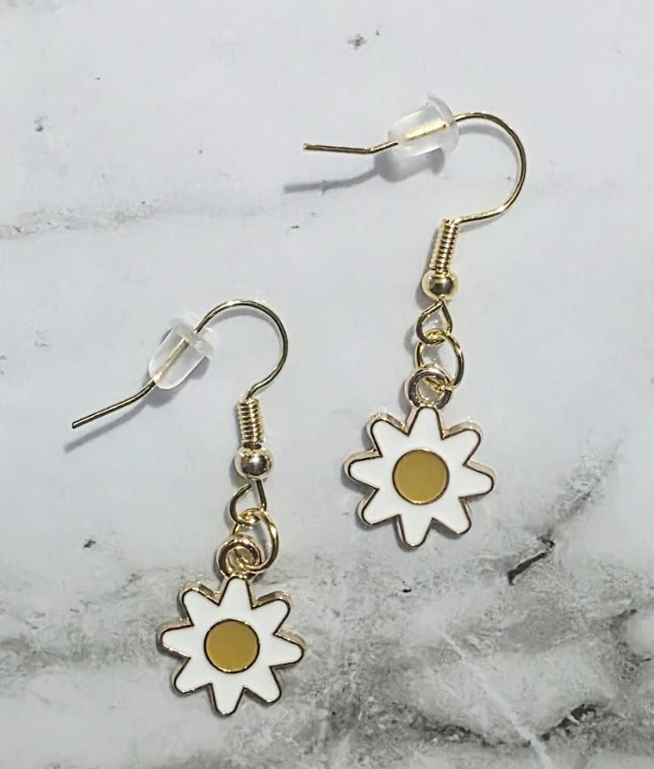 Heart & Flower Silver Earrings – Romantic Handmade Jewelry, BoutiqueByCheryl Gift for Her, Boho Floral Charm Dangles