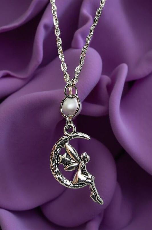 Sterling Silver Charmed Necklace – Fairy, Heart & Skull Pendants, Whimsical Gothic Jewelry, Unique Gift for Her, BoutiqueByCheryl