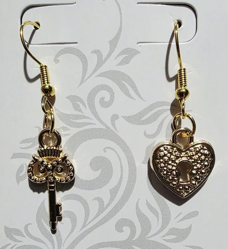 Elegant Lock & Key Earrings – Sterling Silver Symbolic Jewelry, Romantic Gift for Her, BoutiqueByCheryl