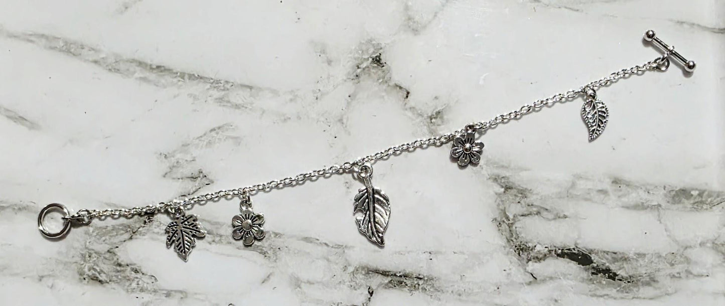 Elegant Silver Floral Bracelet – Sterling Silver Flower Charms, Dainty Nature-Inspired Jewelry, Gift for Her, BoutiqueByCheryl