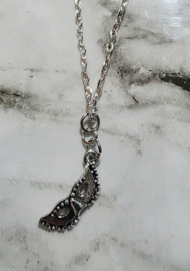 Sterling Silver Charmed Necklace – Dragon, Cross & Mask Pendants, Fantasy Gothic Jewelry, Unique Gift for Her, BoutiqueByCheryl