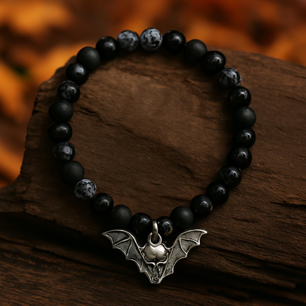 Glass Beaded Halloween Bracelet – Spooky Handmade Jewelry, Ghost, Pumpkin, Bat Charms, BoutiqueByCheryl Fall Gift for Her