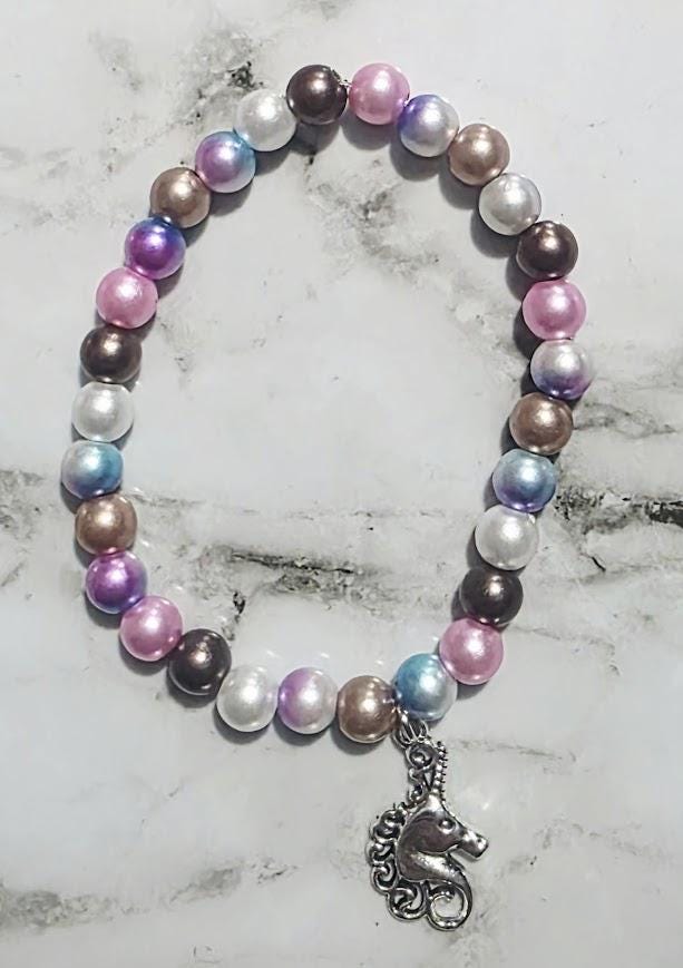 Pearl Beaded Bracelet with Silver Pendant – Elegant Handmade Jewelry, Boho Chic Gift for Her, BoutiqueByCheryl