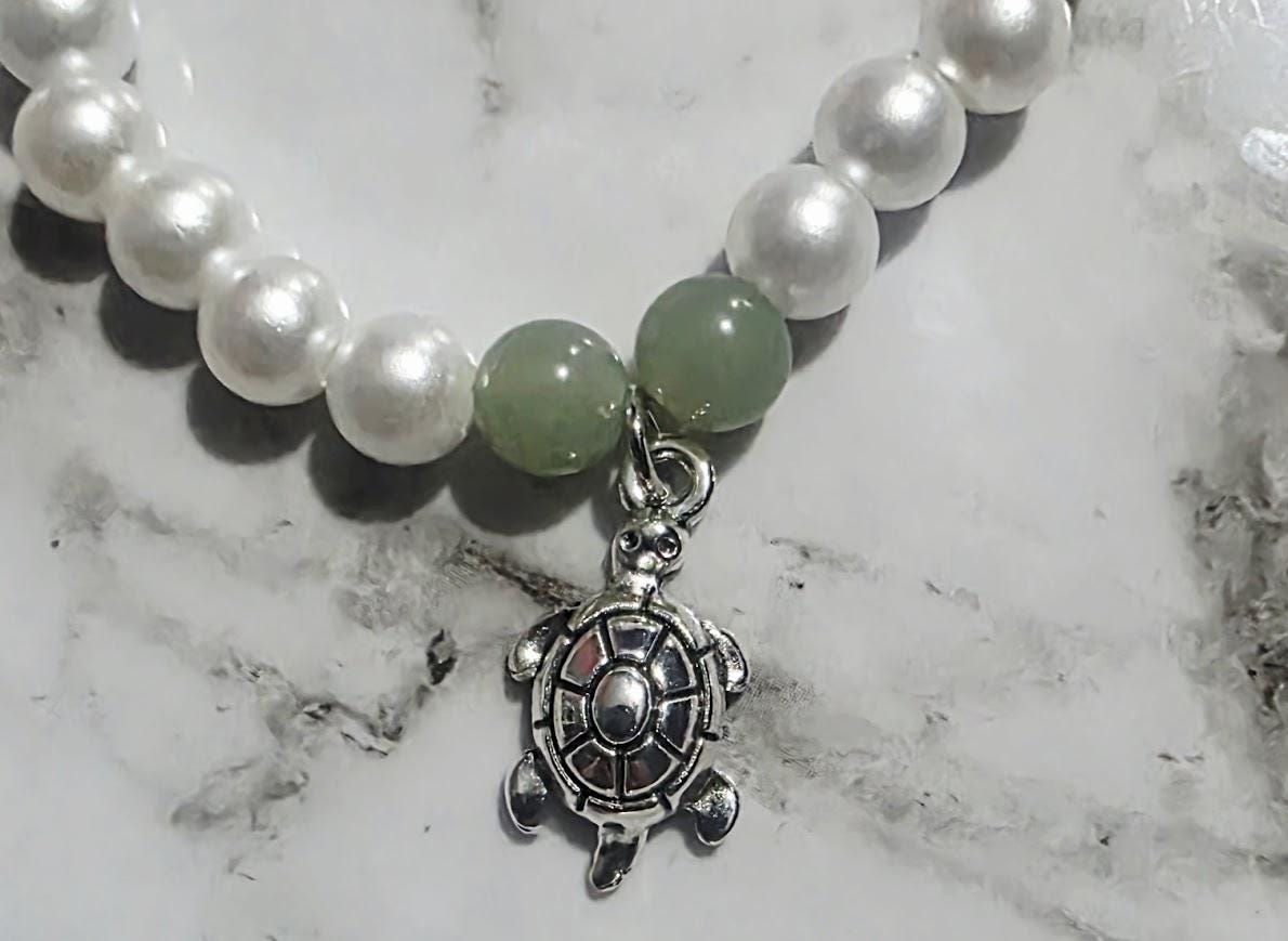 Pearl Beaded Bracelet with Silver Pendant – Elegant Handmade Jewelry, Boho Chic Gift for Her, BoutiqueByCheryl