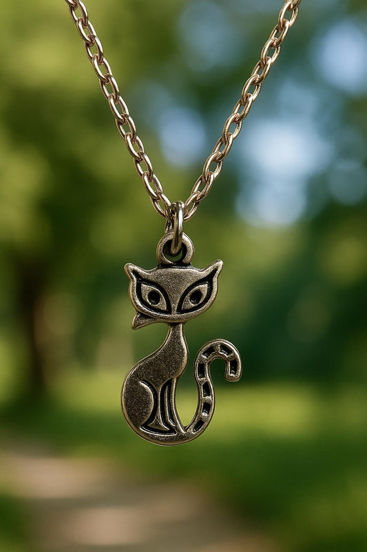 Sterling Silver Charmed Necklace – Cat, Cross & Skull Pendants, Edgy Boho Jewelry, Gothic Gift for Her, BoutiqueByCheryl
