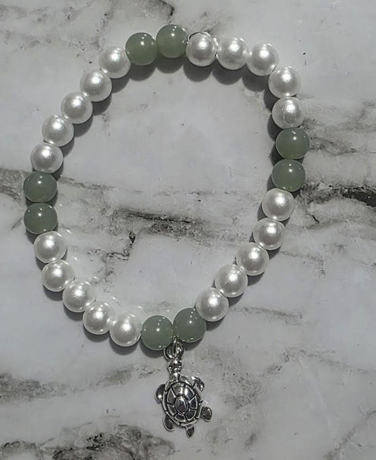 Pearl Beaded Bracelet with Silver Pendant – Elegant Handmade Jewelry, Boho Chic Gift for Her, BoutiqueByCheryl