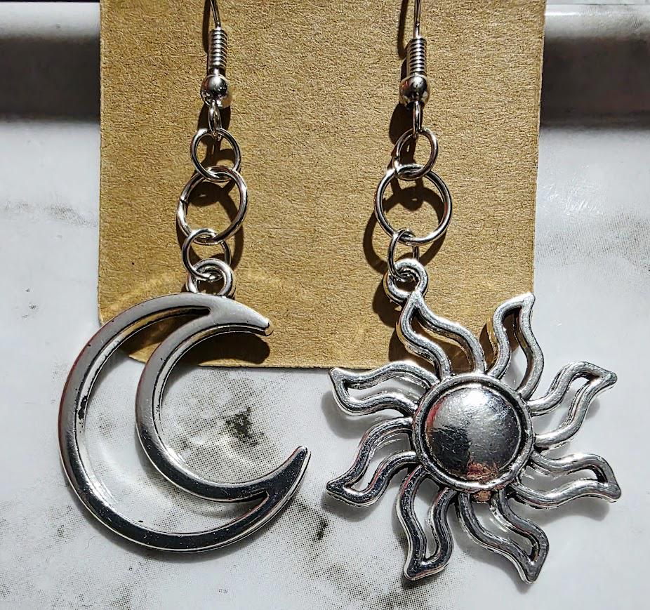 Elegant Sun & Moon Stainless Steel Earrings – Celestial Balance Jewelry, Hypoallergenic Gift for Her, BoutiqueByCheryl