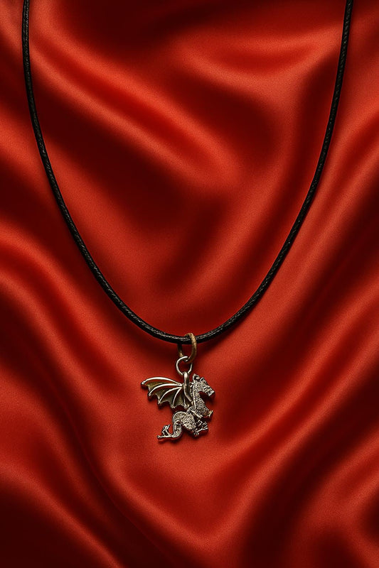 Sterling Silver Charmed Necklace – Dragon, Cross & Mask Pendants, Fantasy Gothic Jewelry, Unique Gift for Her, BoutiqueByCheryl