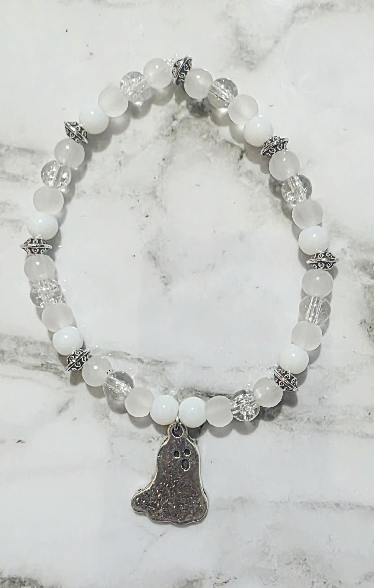 Glass Beaded Halloween Bracelet – Spooky Handmade Jewelry, Ghost, Pumpkin, Bat Charms, BoutiqueByCheryl Fall Gift for Her