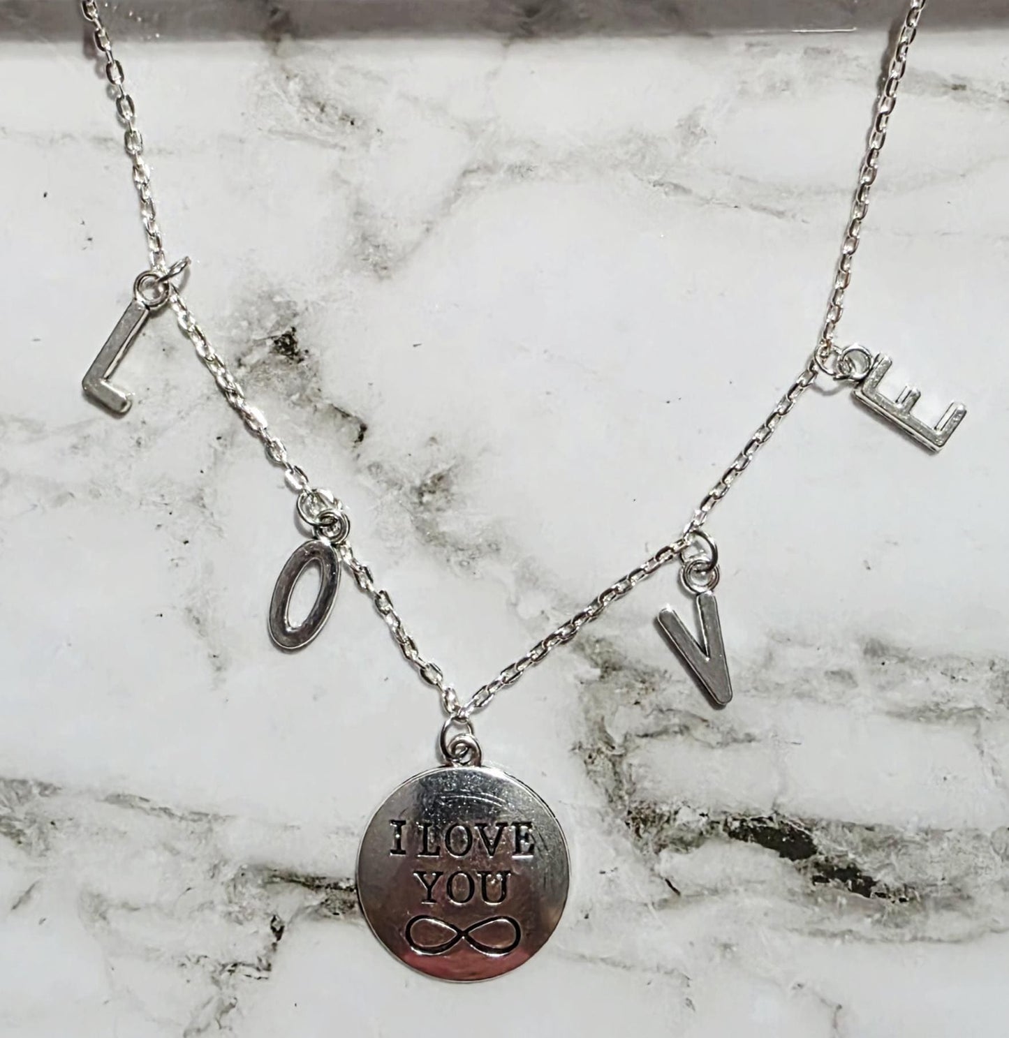 Elegant Stainless Steel Chain with Silver Love Pendant – Minimalist Romantic Jewelry, Durable Gift for Her, BoutiqueByCheryl