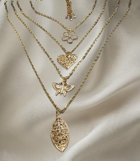 Sterling Silver Charmed Necklace – Fairy, Heart & Skull Pendants, Whimsical Gothic Jewelry, Unique Gift for Her, BoutiqueByCheryl